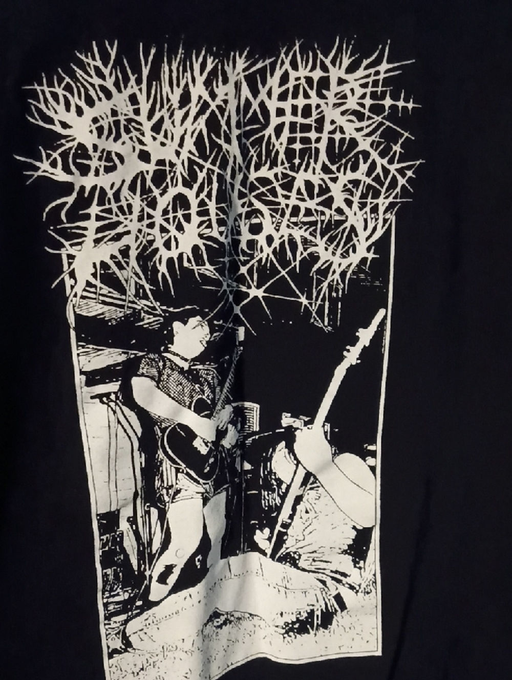 Gildan Black T-Shirt with White Band Graphic